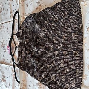 Spaghetti strapped glitter encrusted cropped blouse